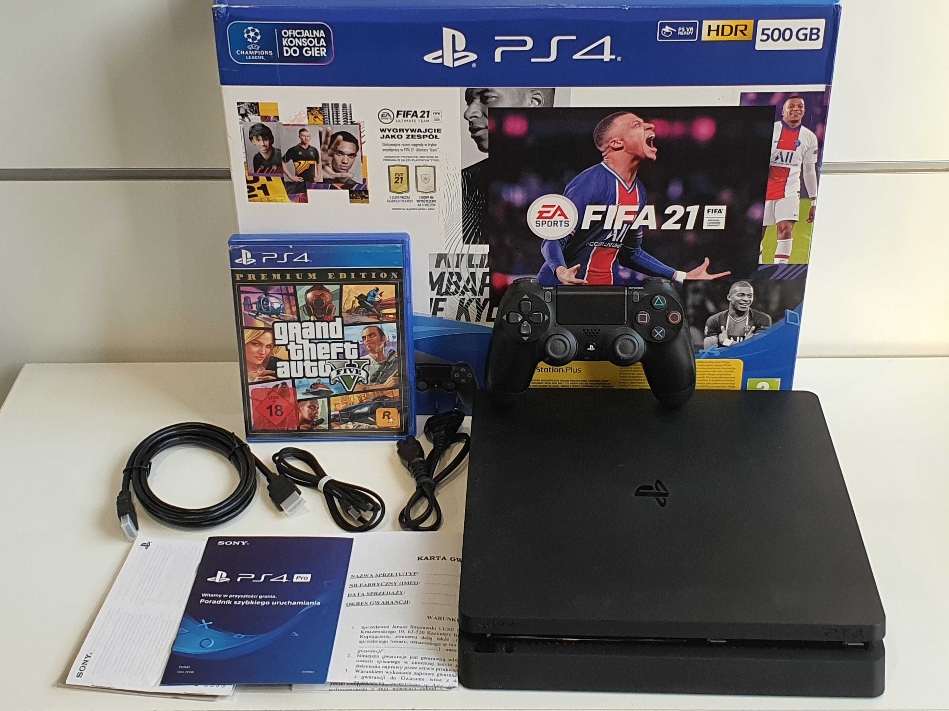 GWARANCJA Sony PS4 Slim 500GB +Pad SONY DualShock V2 +GTA V