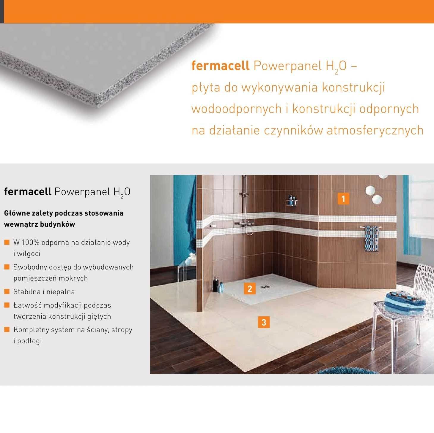 Płyta cementowo włóknowa FERMACELL POWERPANEL H2O płyty wodoodporne