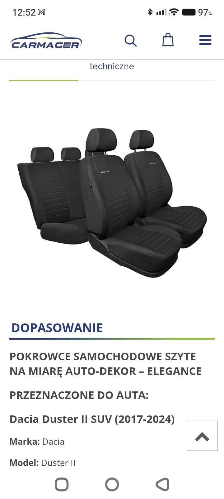 Pokrowce Dacia duster II