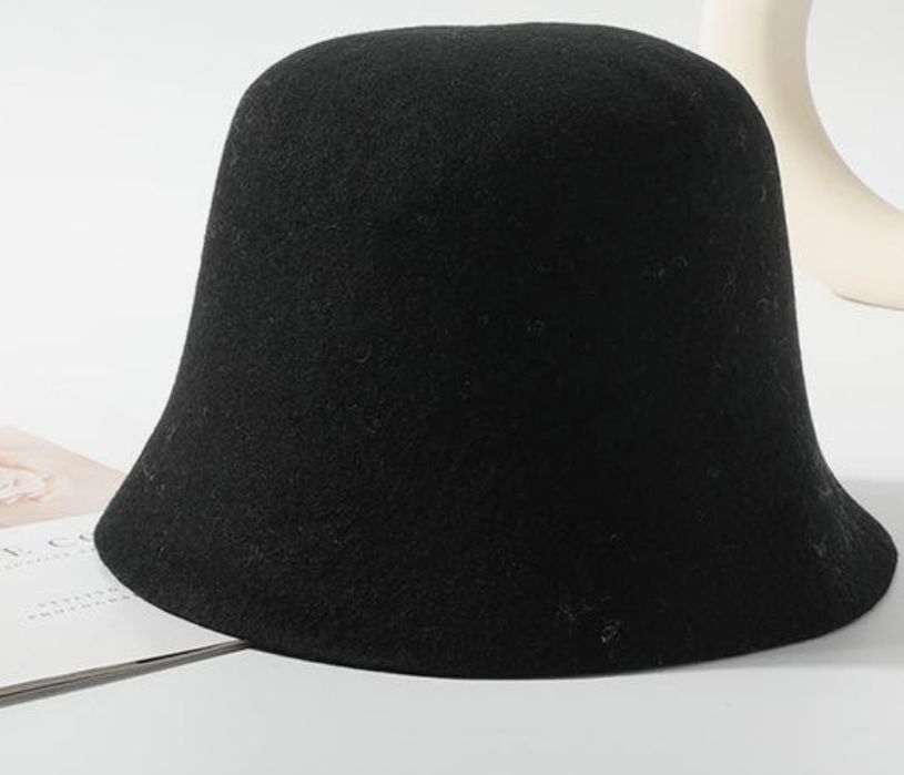 Шляпка из натурального фетра100% шерсть черная