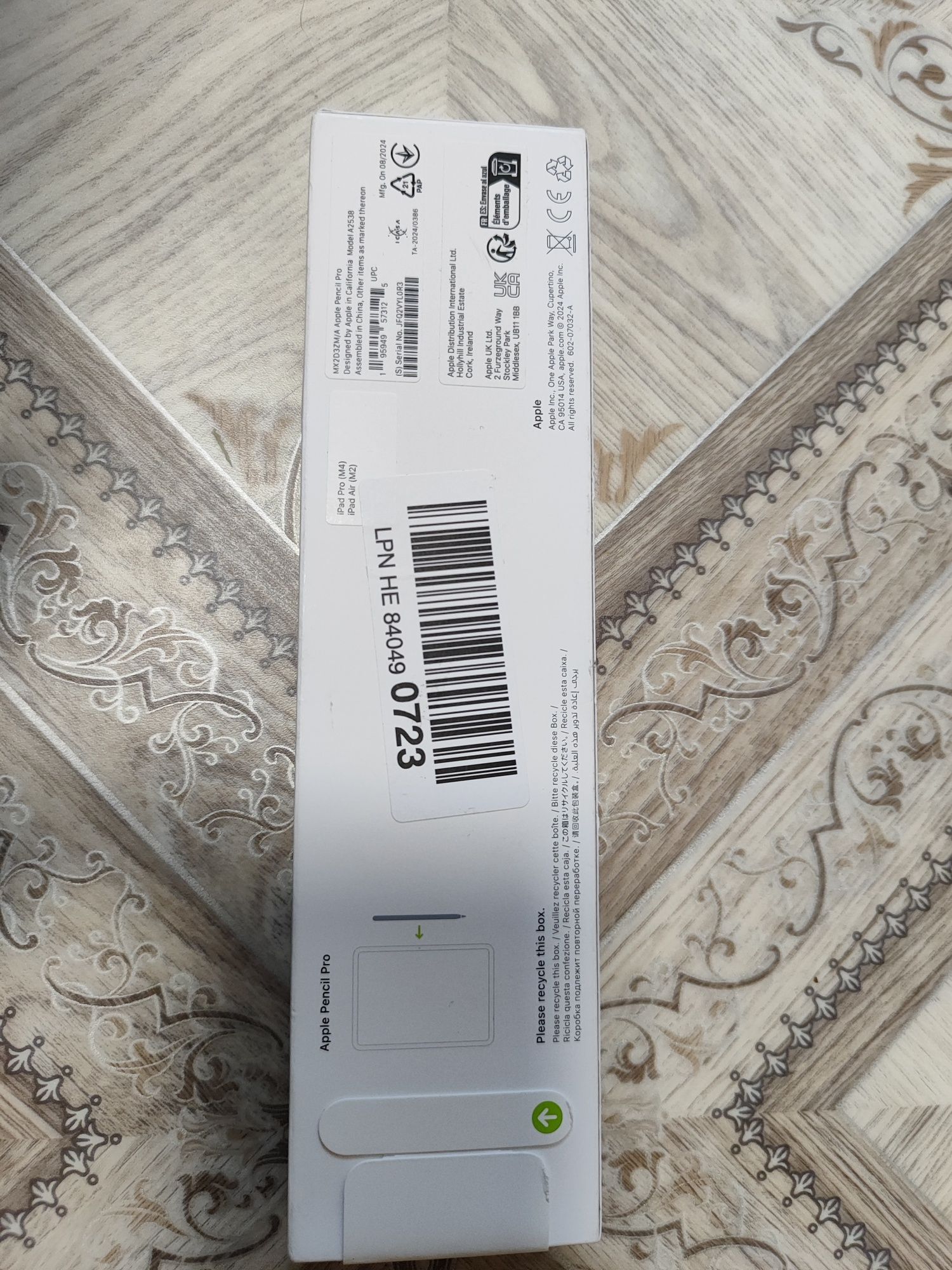 Стилус Apple Pencil Pro, Model A2538 (MX2D3ZM/A)