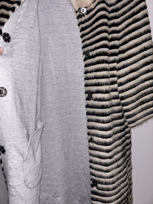 Plaszczyk z norki tkanej naturalnej rozm. S/M idealne nowe piekne