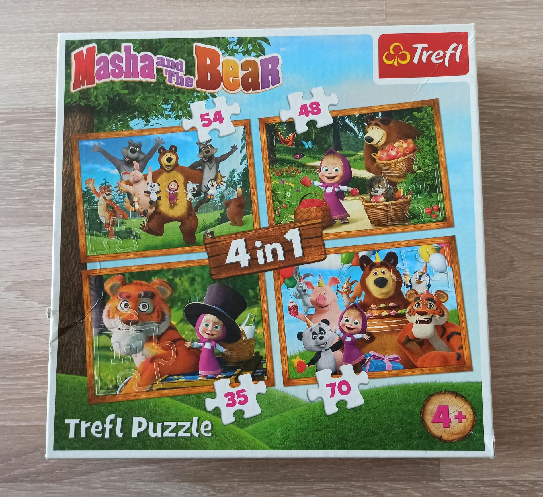 Puzzle Masza i Niedźwiedź 4w1 + Lalka z nocnikiem