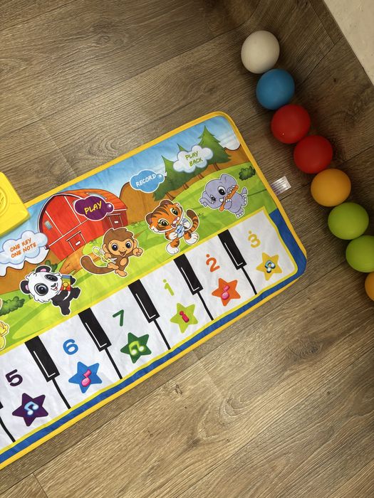 Музичний Килимок-піаніно розвиваючий 100х35см Жовтий