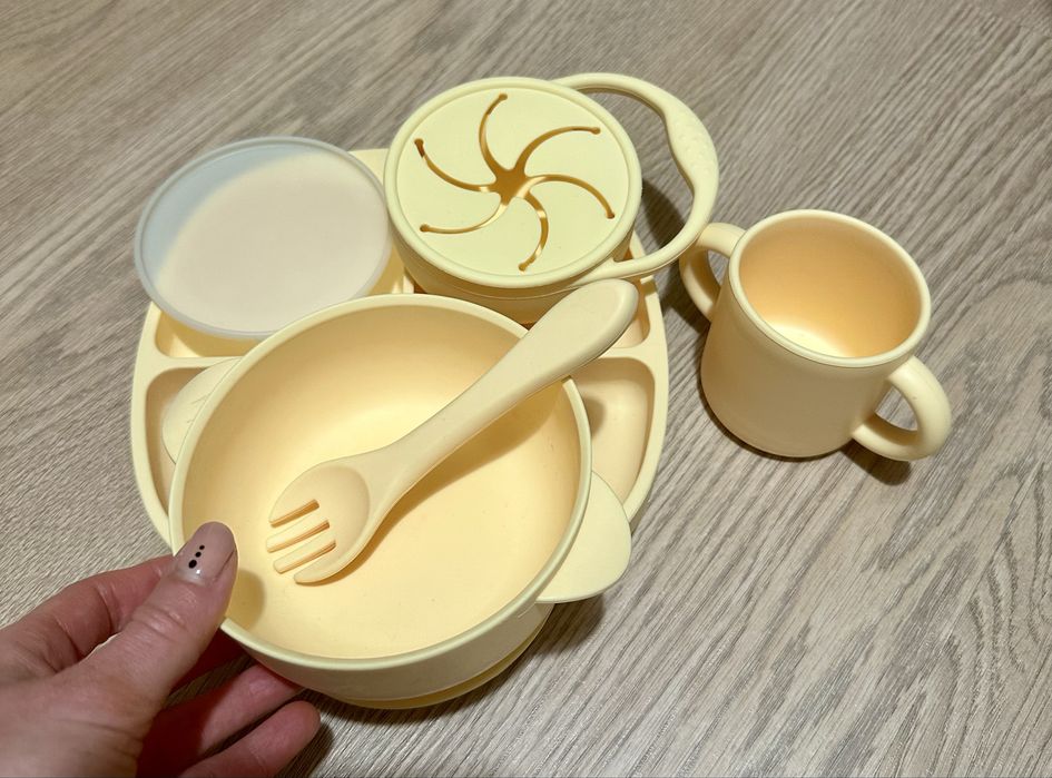 Набір дитячого посуда( еко силікон), силіконовий посуд