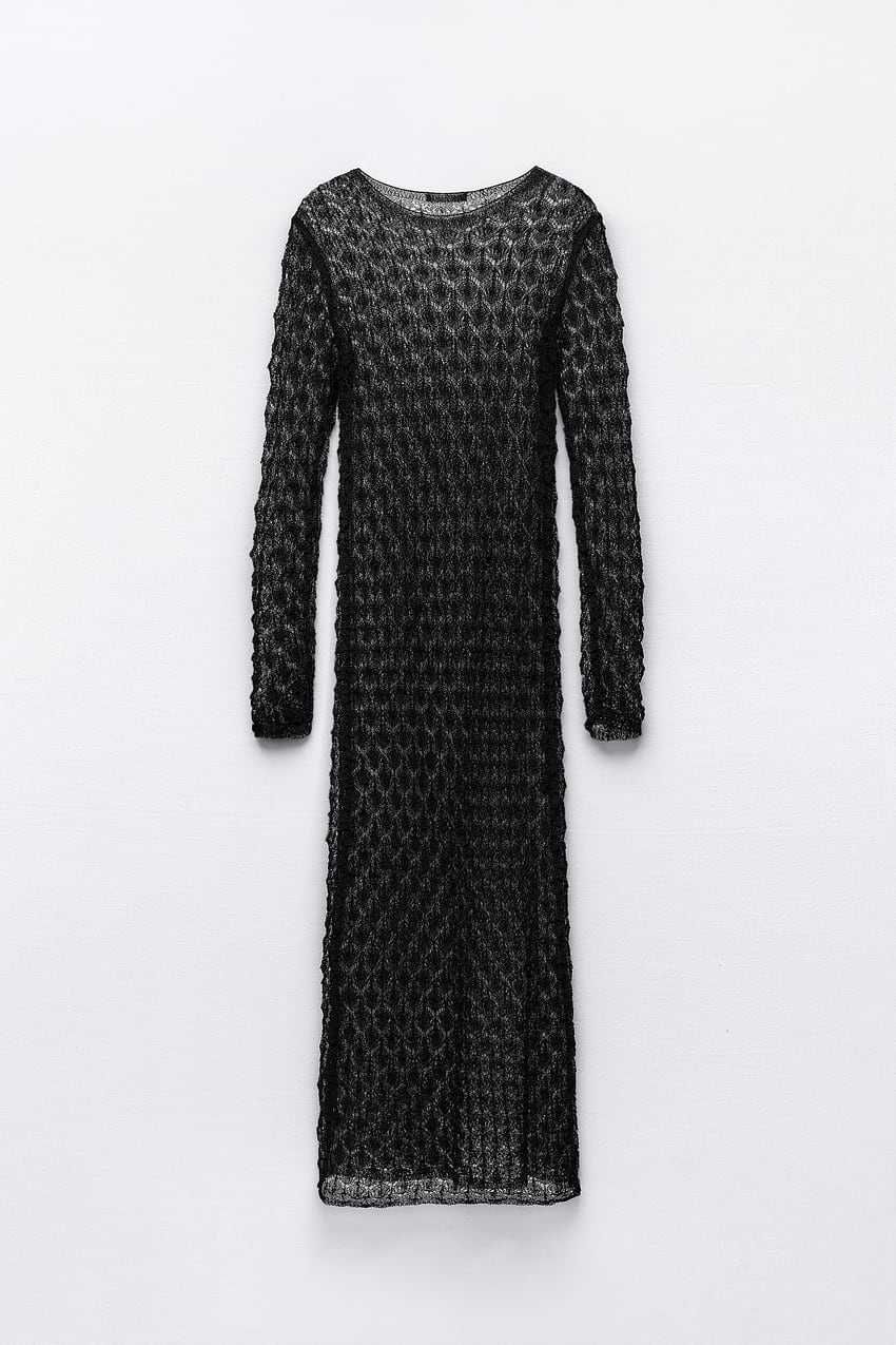 Трикотажна сукня з мереживом zara