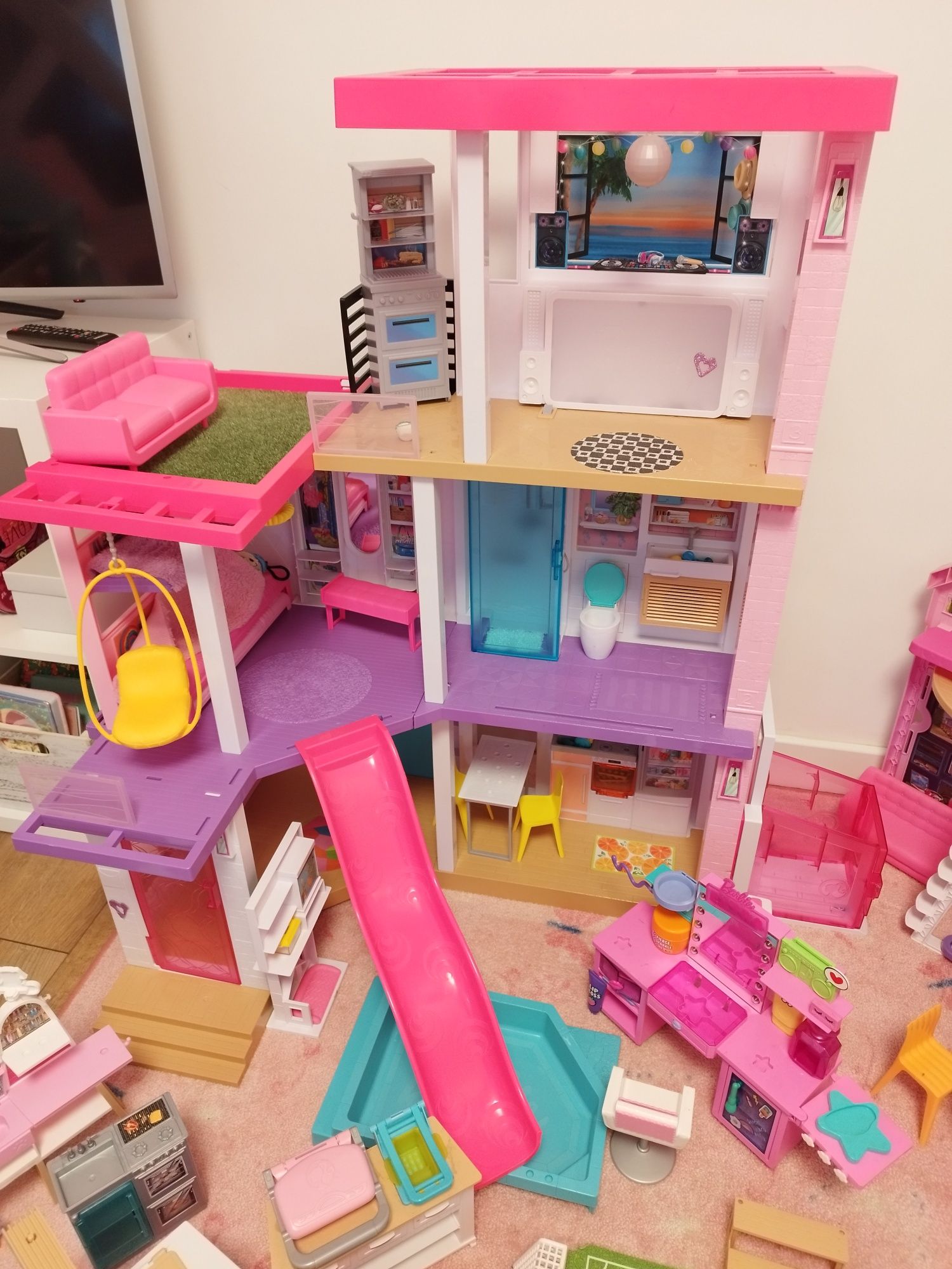 Barbie 2x domek, zestawy kampery akcesoria lalki