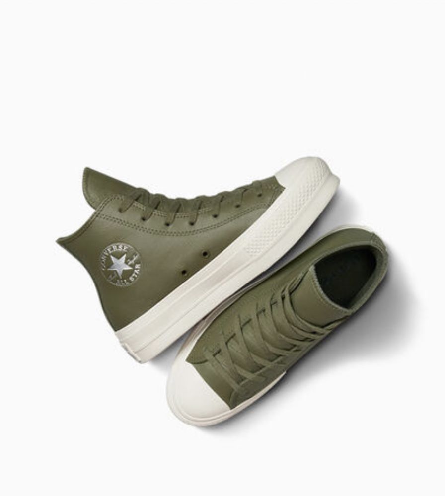 Стильные , кожаные кеды Converse на платформе