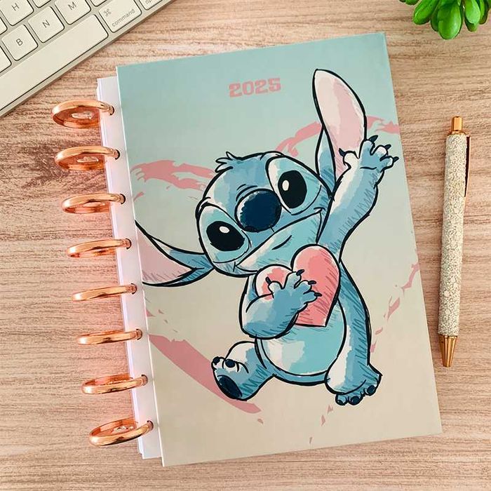 CADERNO A5 STITCH COM DIVISÓRIAS PERSONALIZADO