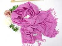 AP14 wiosenna Elegancka różowa chusta szal kaszmir jedwab