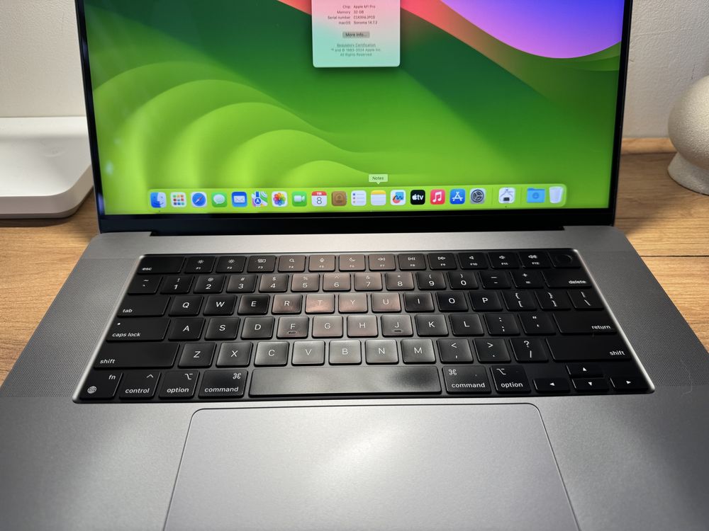 MacBook Pro 16 2021 16-Core GPU M1 Pro 32GB RAM 512Gb Space 87%