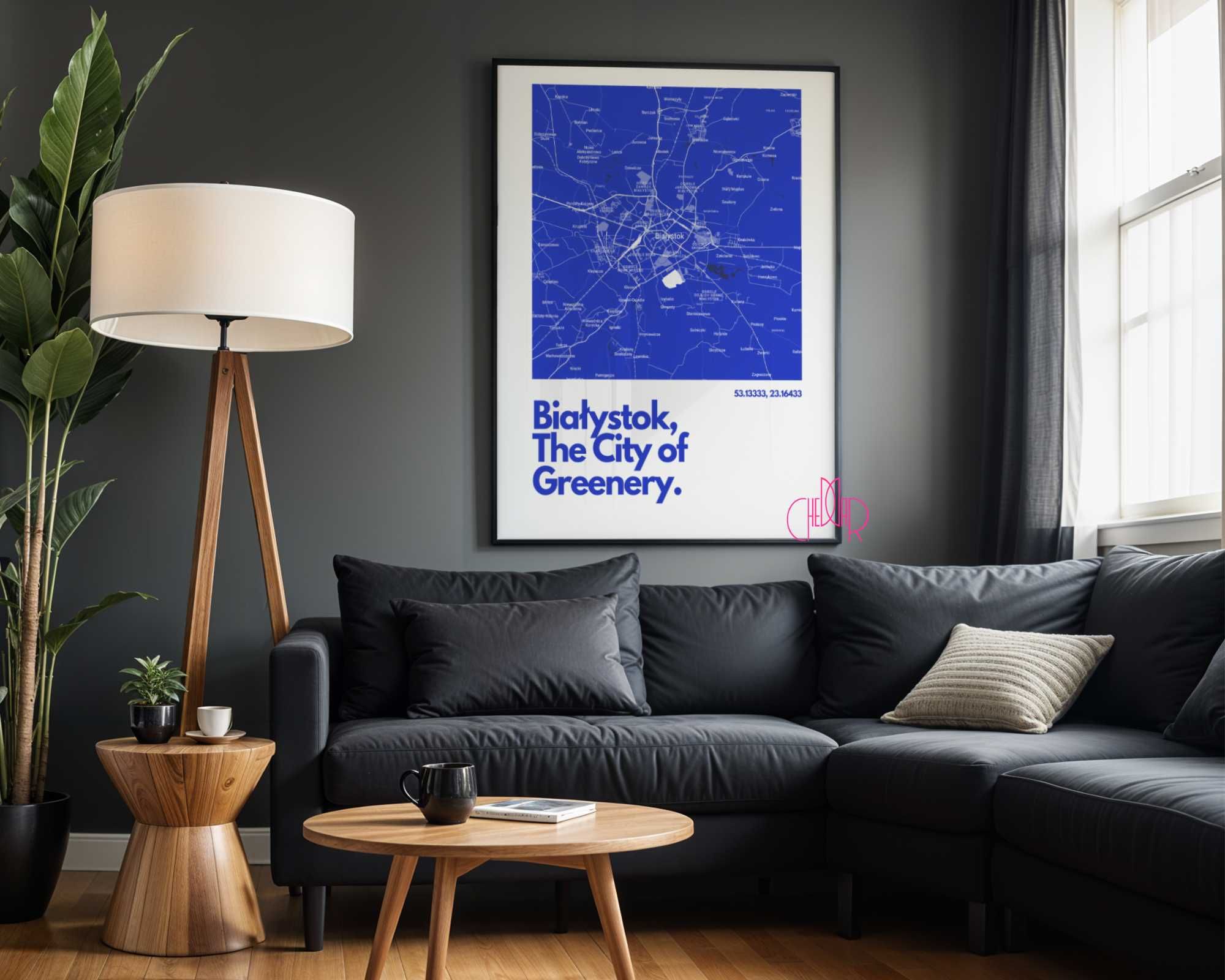 Plakat mapa Białystok- miasto zieleni