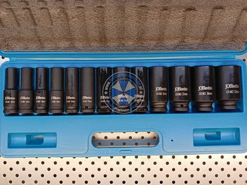 Nasadki udarowe 1/2" 12kątne długie 10-32mm 13el nasadki dwunastokątne