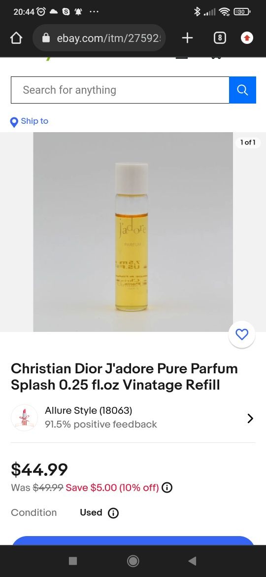 Dior Jadore Perfume Purse Spray and Refills Набір (edt/4х7,5ml) ВІНТАЖ