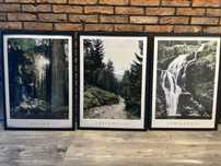 Zestaw obrazów / plakatów w ramie widoki polski 50x70cm