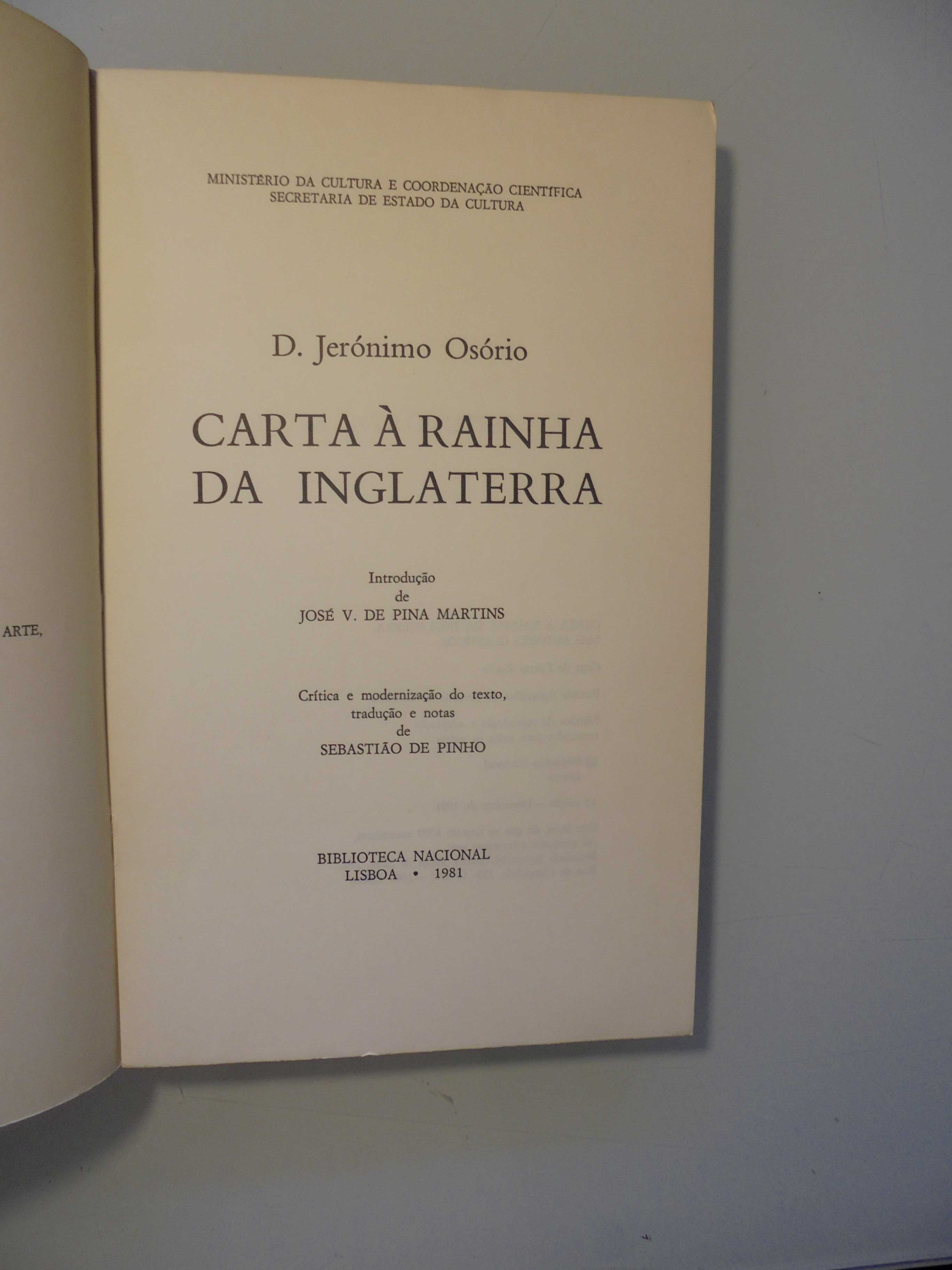 Osório (D.Jerónimo);Cartas à Rainha da Inglaterra
