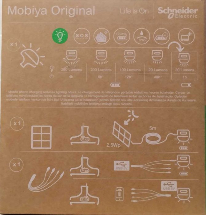 Ліхтар Schneider із сонячною панеллю на АКБ с зарядним пристроєм,лампа