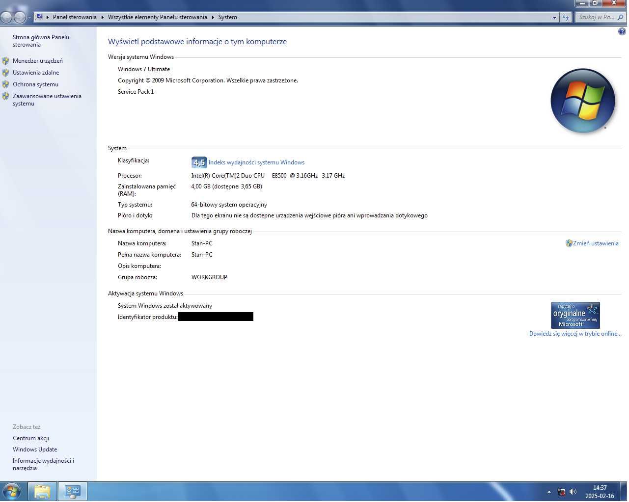Komputer SFF Fujitsu Esprimo E7935 E z dyskiem SSD, WIndows 7