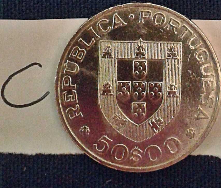 Moeda PRATA 50$ escudos Marechal Carmona. Silver coin Portugal