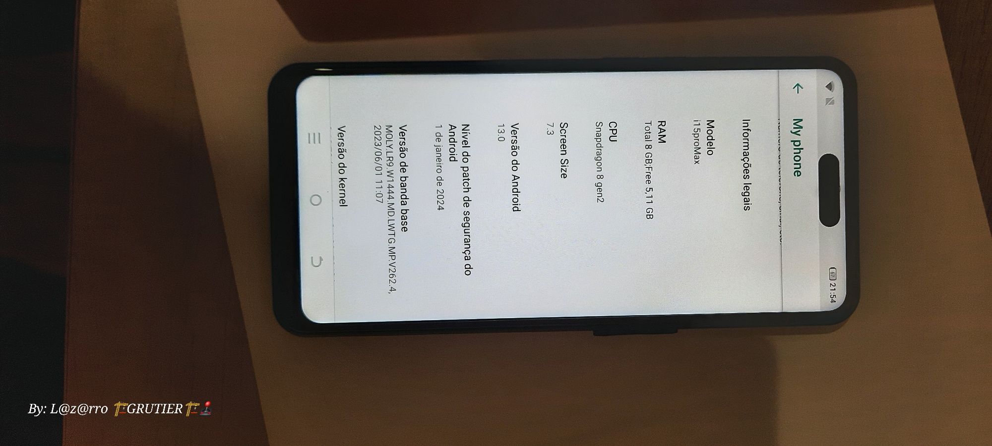 Smartphone Veanxin I15 Pro Max 5G 8gb + 256gb novo
