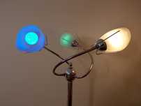 Lampa stojąca nocna chrom 3 klosze