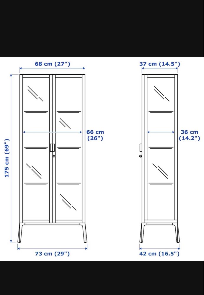 Witryna milsbo biala/czarna ikea loft