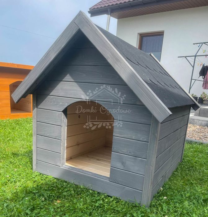 Buda dla psa Rozmiar "XL"- Grafit - Dach dwuspadowy ID837