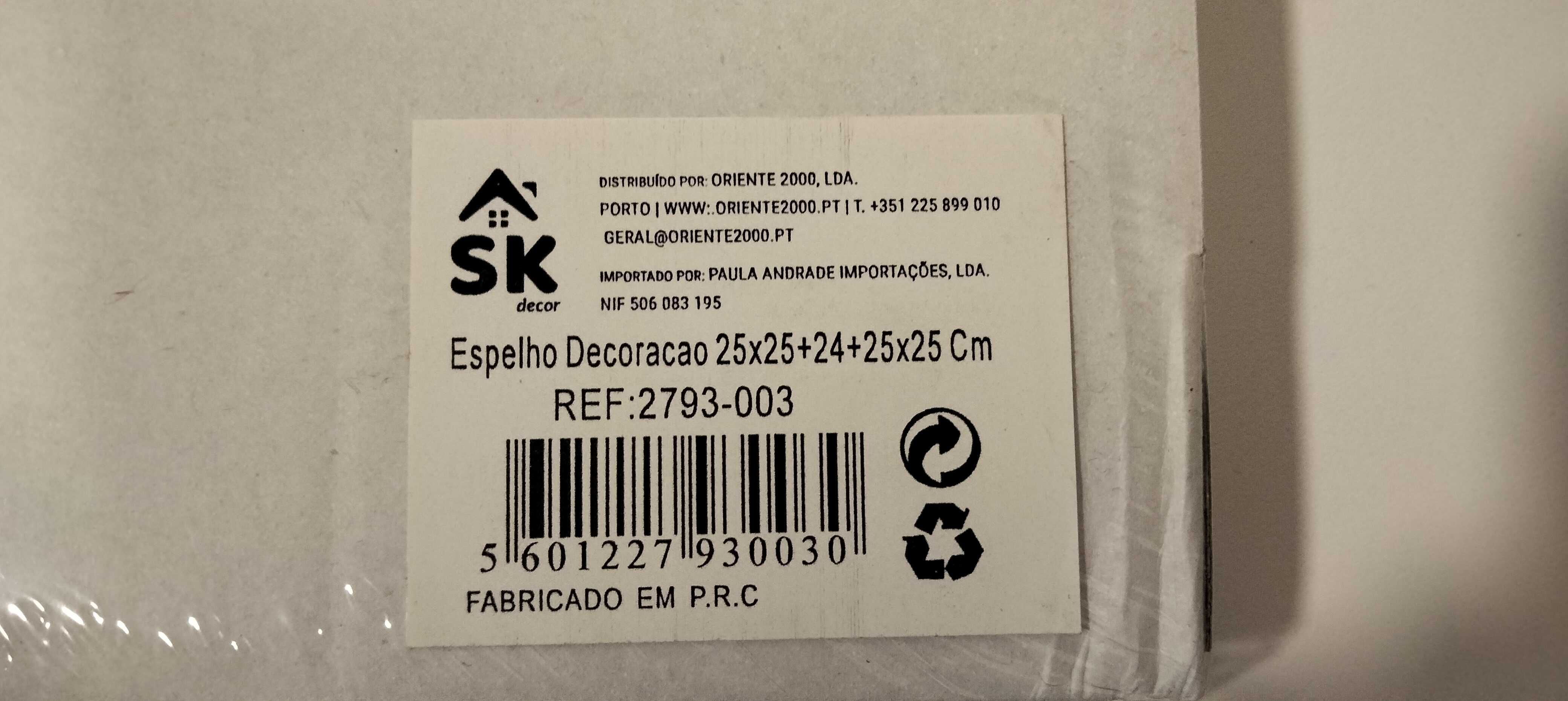 Espelhos decorativos novos e embalados