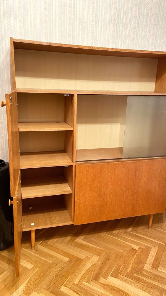 Szafa szafka bibliotekarka z drewna w stylu vintage PRL