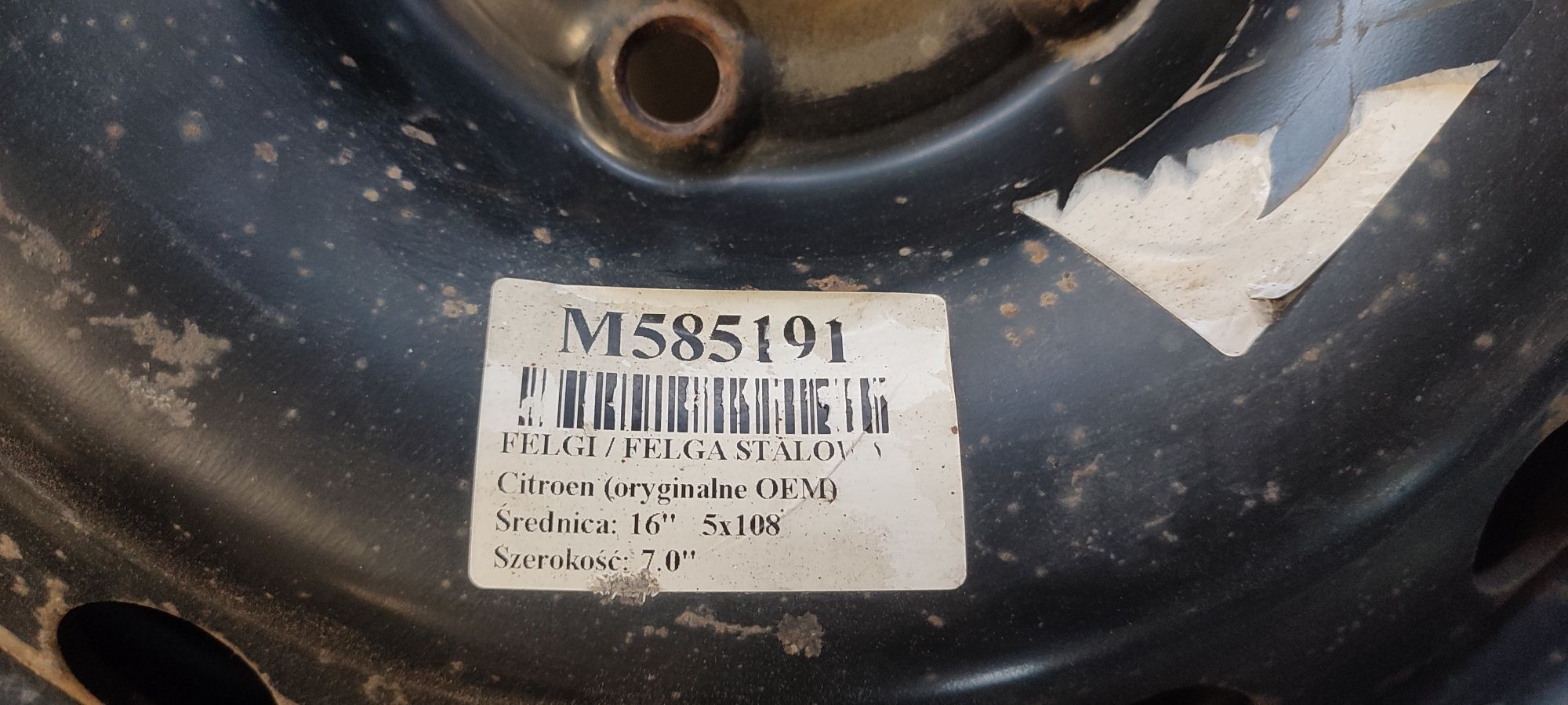 16" 5x108 komplet używanych felg stalowych Citroen np C5