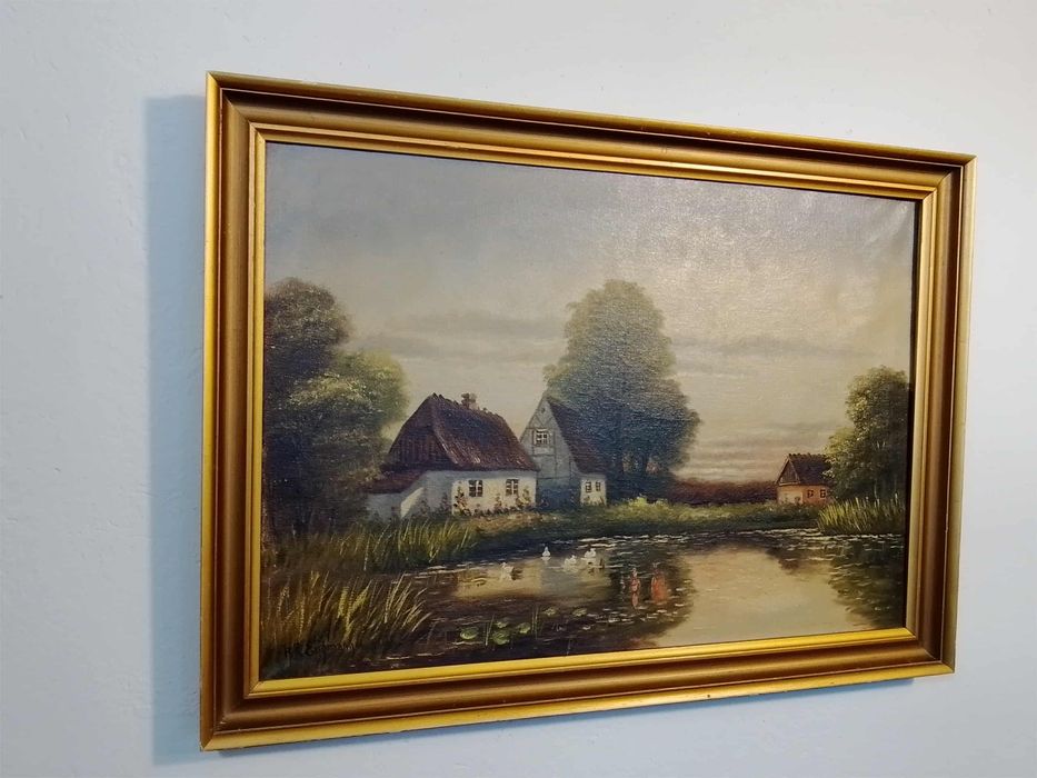 Stary obraz na płótnie Hans Peter Engmann (1879 -1938) .