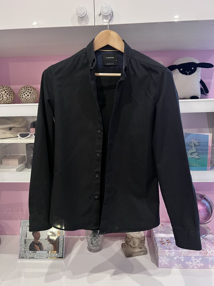 Koszula męska czarna Slim Fit Reserved r. S barmańska