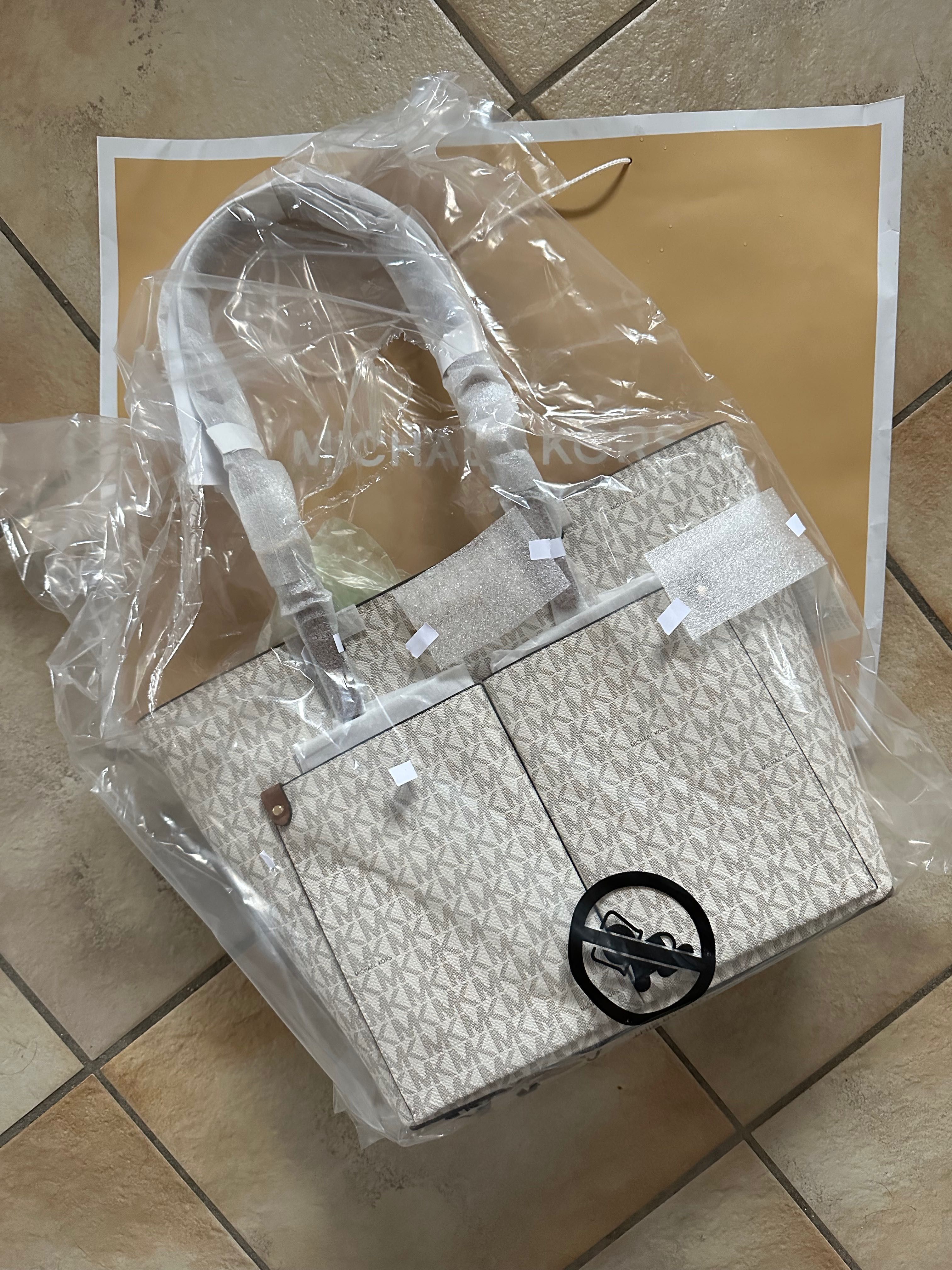 Torebka Michael Kors Shopper Jet Set Medium z Logo Beżowa