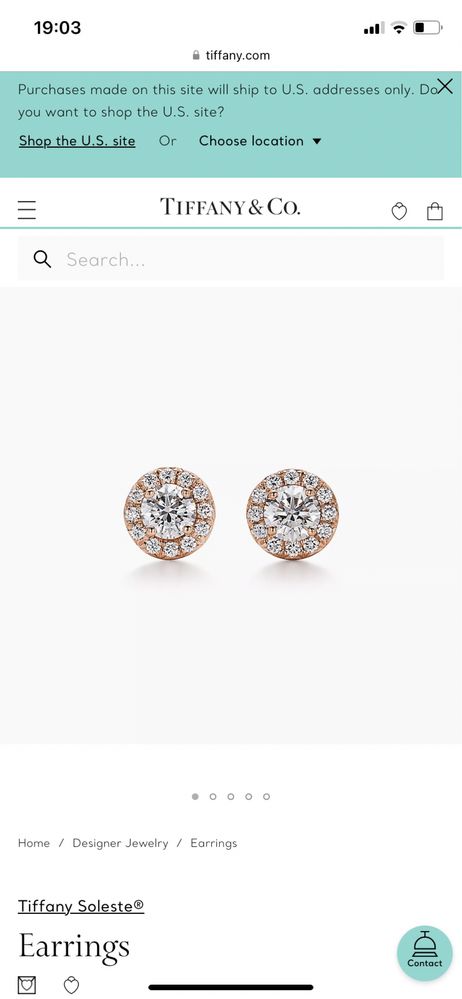 Золоті сережки пусети з діамантами в стилі Tiffany.
