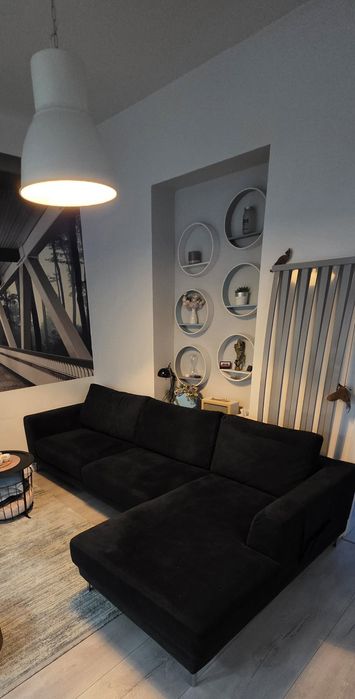 Narożnik, kanapa czarna