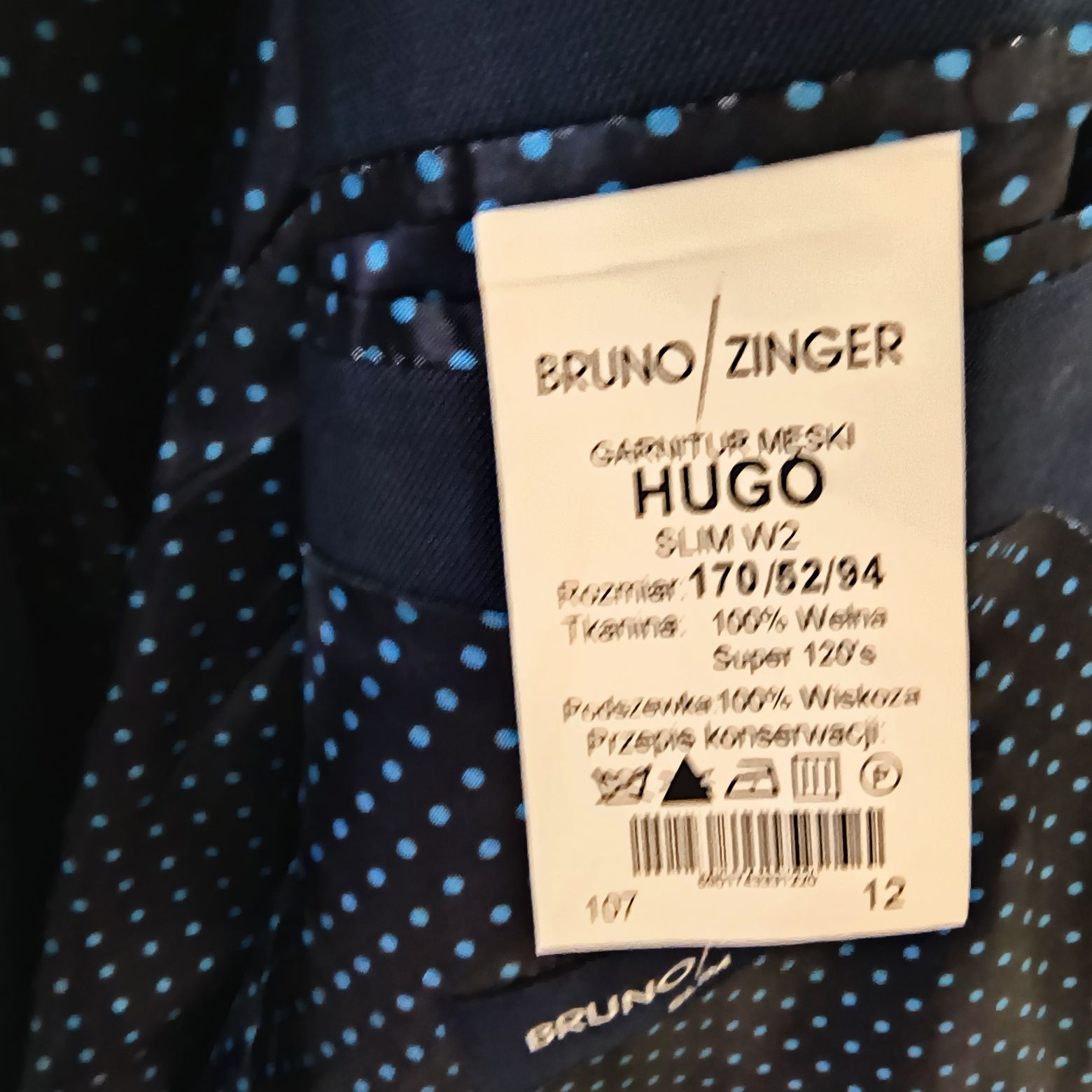 Garnitur męski dwuczęściowy granatowy Hugo SLIM W2