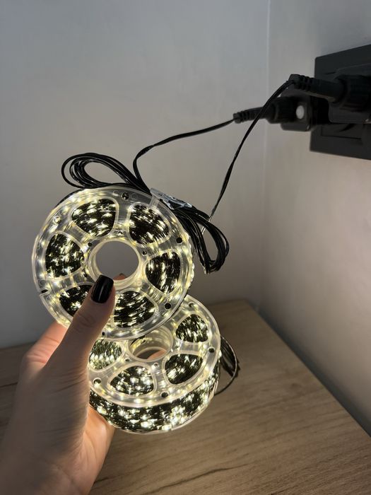 Гірлянда роса 50 м, 100 м зелений дріт