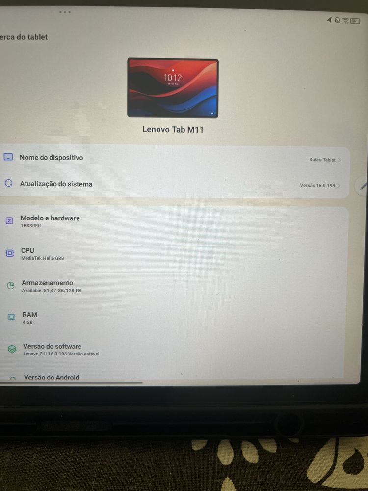 Tablet Lenovo M11 com caneta e capa