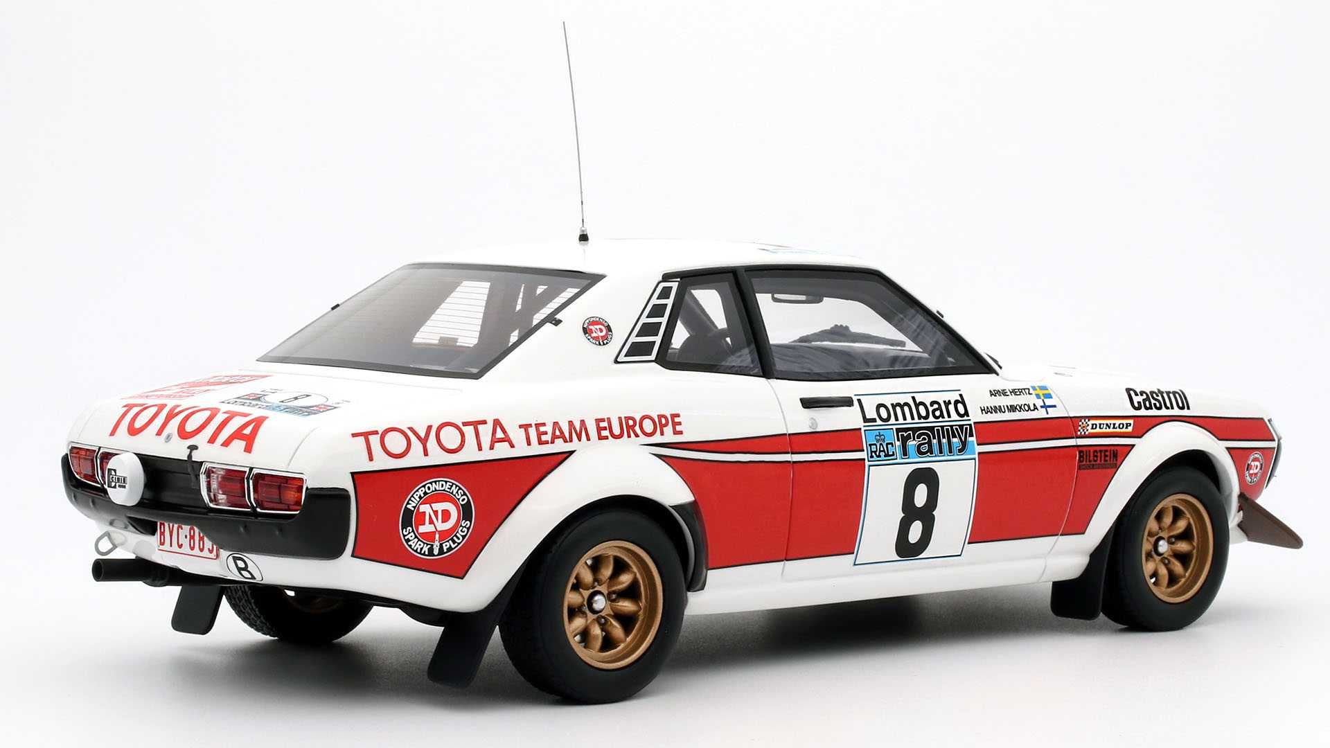 Model 1:18 Otto Toyota Celica RA21 2000GT #8 Rally RAC Lombard 1977