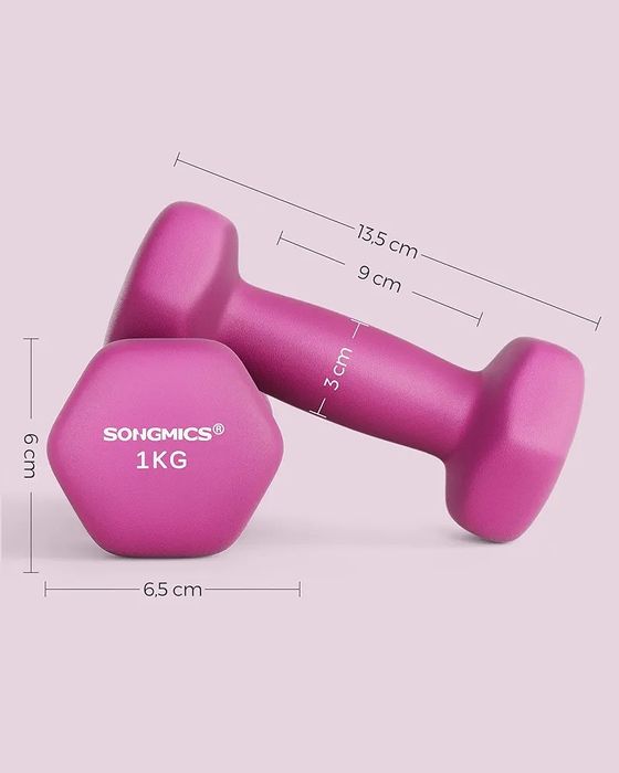 Hantle żeliwne neoprenowe sześciokątne zestaw 2x 1kg
