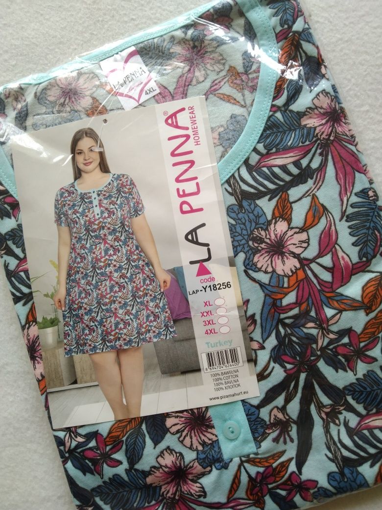 4XL Koszula ciążowa nocna piżama damska rozpinana odpinana big size
