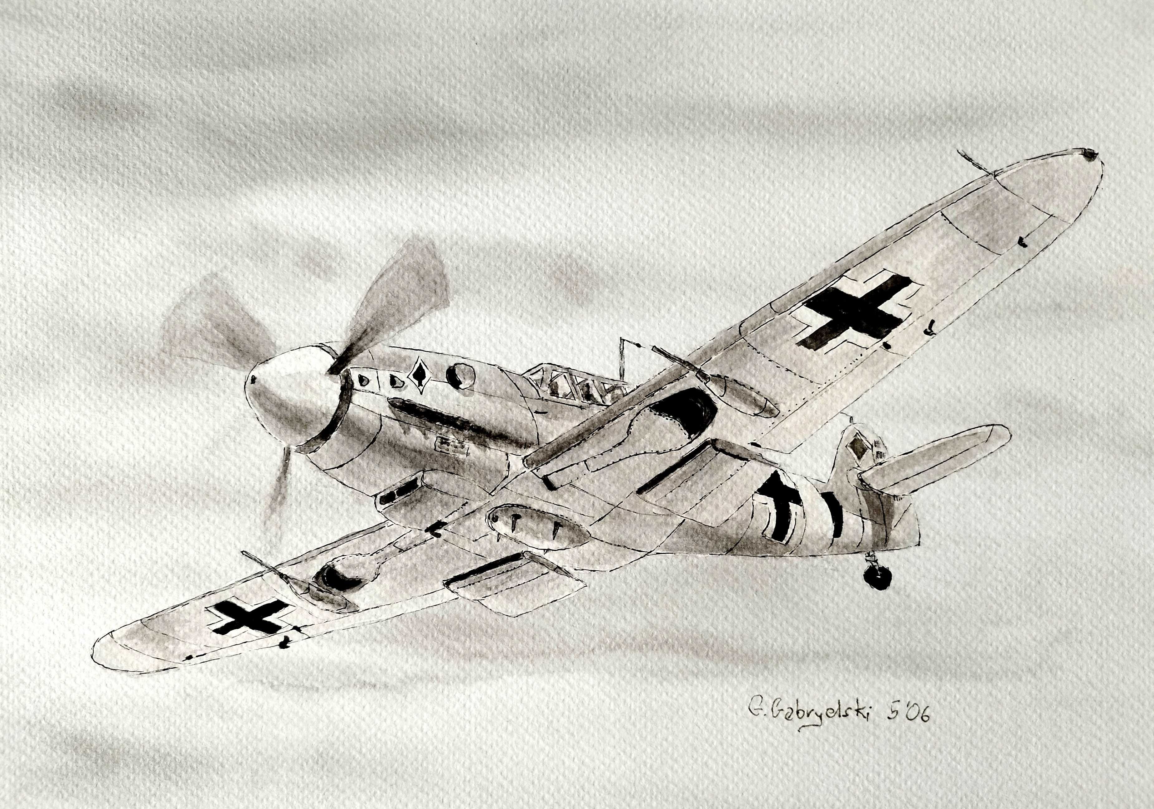 Inkografia Samolot Messerschmitt Bf 109 PREZENT