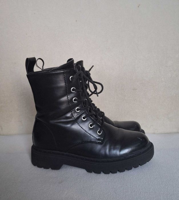 Disney wysokie workery glany trzewiki dziewczęce czarne na zimę 35