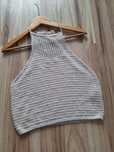 Top crop damski azurkowy dzianinowy Hollister L