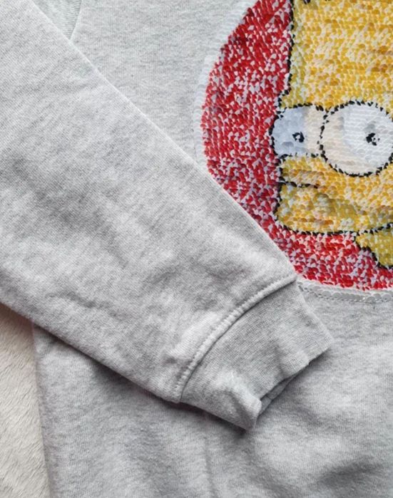 bluza h&m dresowa 122/128 bez kaptura bart simpsons odwracane cekiny