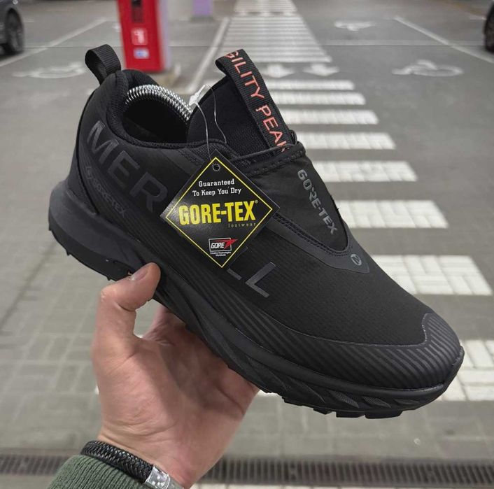 Термо кроссовки Меррелл мужские черные Гор текс Merrell Gore tex