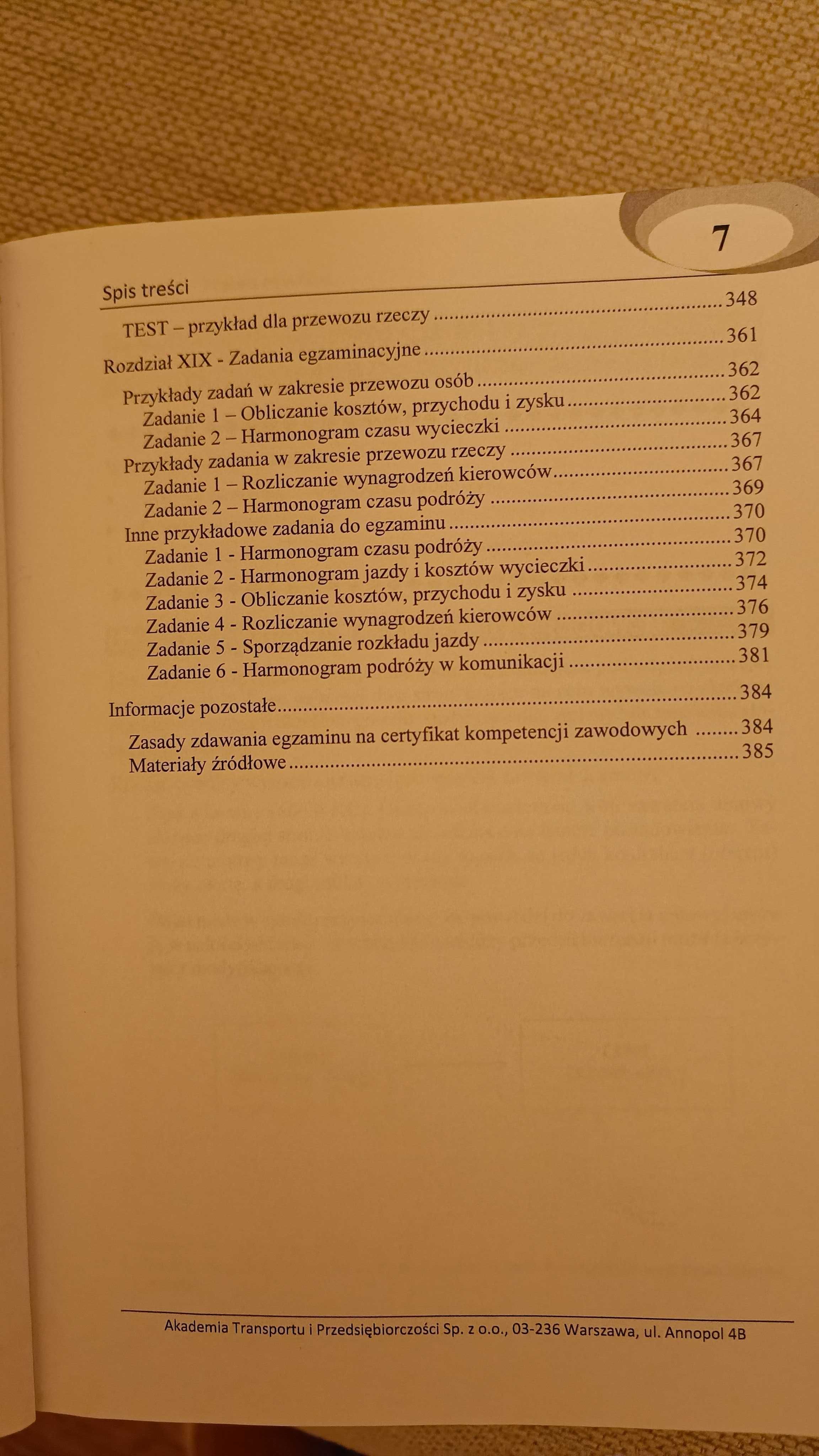 Książka Certyfikat kompetencji zawodowych przewoźnika drogowego