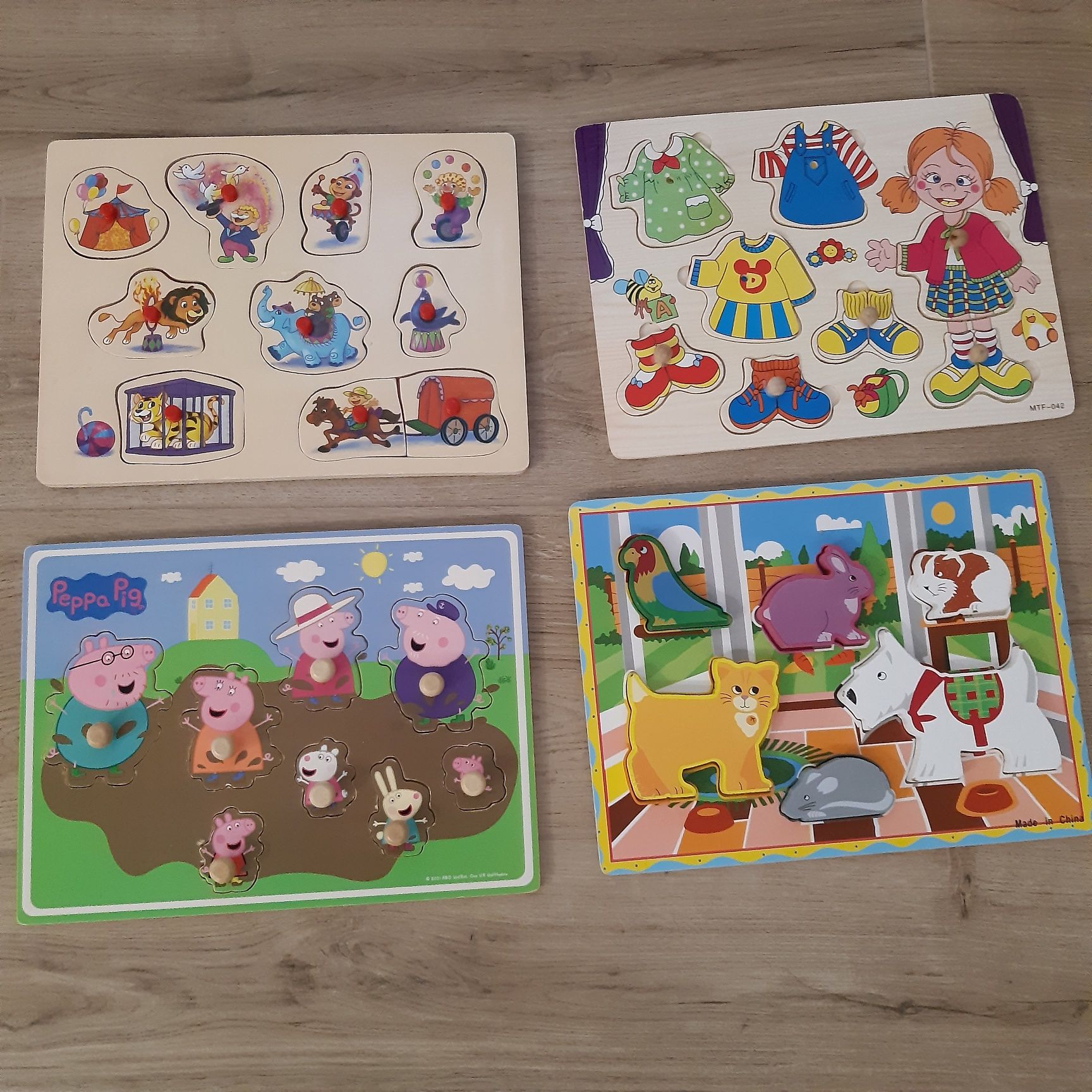 Puzzle drewniane 4 szt. Świnka Peppa