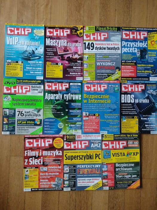 Kolekcja, zestaw 11 miesięczników CHIP lata 2005-06
