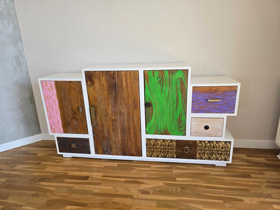 Komoda kolorowa solidna  - drewno egzotyczne - KRAKÓW